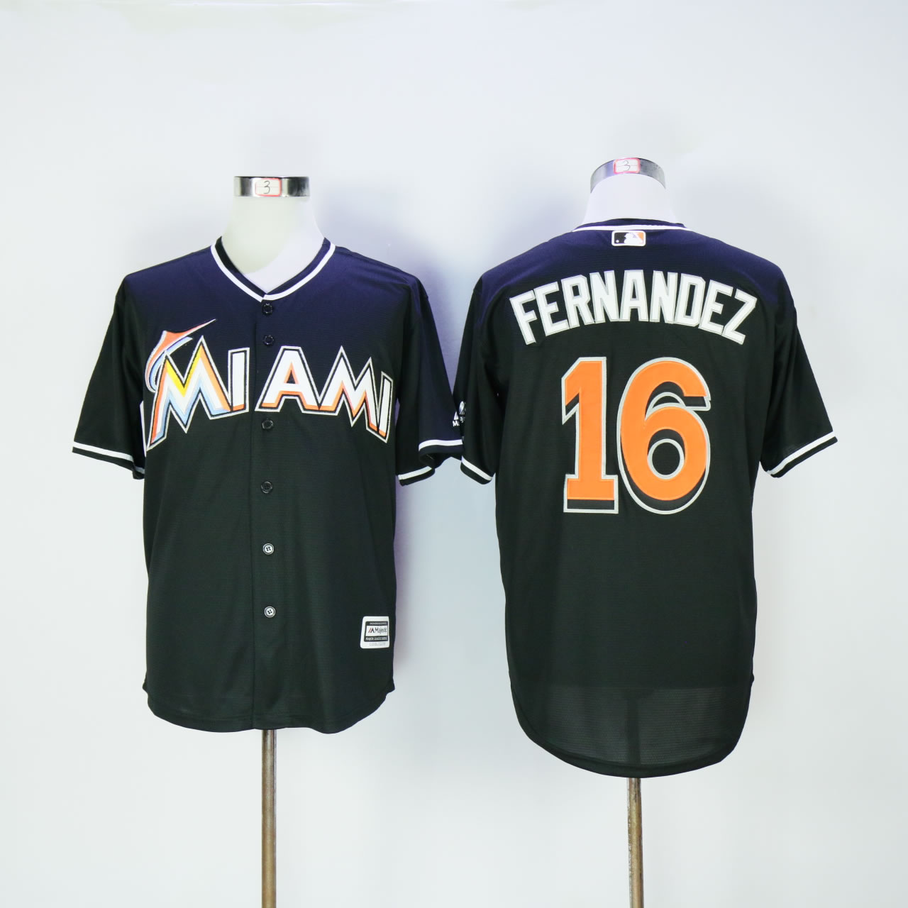 Men Miami Marlins 16 Fernandez Grey Game MLB Jerseys